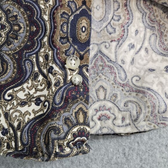 Architect Shirt Mens Sz. M button down long sleeve Geometric browns blues - Picture 6 of 10